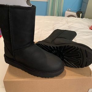Size 6 black leather Uggs - never worn! Brand new!